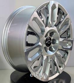 22 Silver Chrome Wheels Set4? Fit Chevy Silverado Tahoe Suburban LTZ RST LT WT