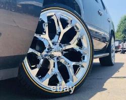 22 Triple Chrome Snowflake Wheels Rims 2854522 Vogue Tires Chevy Cadillac GMC