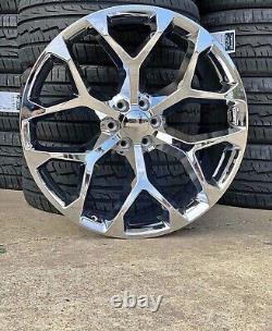 22 Triple Chrome Snowflake Wheels Rims 2854522 Vogue Tires Chevy Cadillac GMC