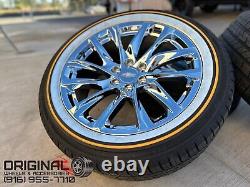 22 Wheels White/Gold Vogue Tire Chevy Silverado Rim Tahoe Yukon Sierra Escalade