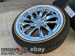 22 Wheels White/Gold Vogue Tire Chevy Silverado Rim Tahoe Yukon Sierra Escalade