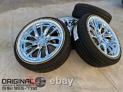 22 Wheels White/Gold Vogue Tire Chevy Silverado Rim Tahoe Yukon Sierra Escalade