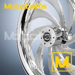 23 23x3.5 Vain Mag Wheel Chrome For Indian Touring Bagger White Tire