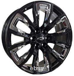 24 Black Chrome Wheels fit Chevrolet Tahoe Chevy 24 Silverado 1500 Suburban