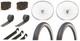 26 Chrome 144 Spoke Front and Coaster Wheel & two Tire Black/White Red Line