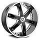 26 Diablo Fury chrome wheels &white inserts Wheels&Tires fit 8X165 bolt pattern