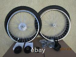 26'' Heavy Duty Spokes Chrome Bicycle Mtb Rim Set, Tires, Tubes & Liners