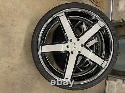 26 Inch Dub Ballers Forged Two Piece Chrome Powder Coated White/black/