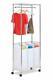 3 Bags Rolling Laundry Triple Sorter Adjustable Clothes Hanging Racks Chrome NEW