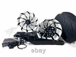300 Stealth Fat Tire Kit White & Black Tornado Wheels 1999-2007 Suzuki Hayabusa