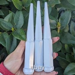 32 Pc 14x1.5 White 6 Tall Spike Lug Nuts For 8 Lug Chevy GMC 2500 3500