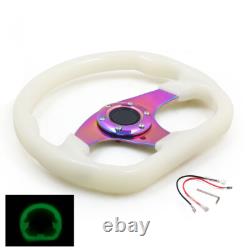 320mm 12.5inch Acrylic Racing Steering Wheel 6 Holes Neo Chrome&White withLuminous