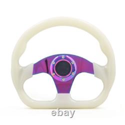 320mm 12.5inch Acrylic Racing Steering Wheel 6 Holes Neo Chrome&White withLuminous