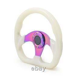 320mm 12.5inch Acrylic Racing Steering Wheel 6 Holes Neo Chrome&White withLuminous