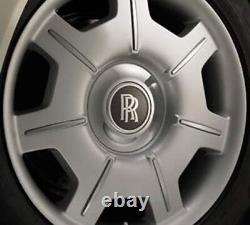 4 Factory Rolls Royce Phantom Center Cap WHITE BEZELS Original OEM 21 inch Wheel