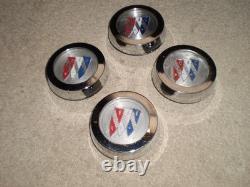4 Used Rallye Wheel Center Caps 71-79 Buick Gs Skylark Regal Century Apollo