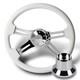 457mm 5 Bolt Wood Grip Steering Wheel Chrome 4 Spoke for Freightliner 1986-2006