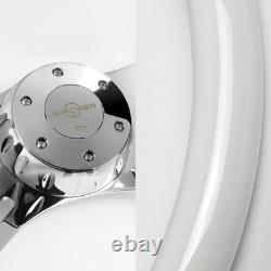 457mm 5 Bolt Wood Grip Steering Wheel Chrome 4 Spoke for Freightliner 1986-2006