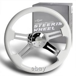 457mm 5 Bolt Wood Grip Steering Wheel Chrome 4 Spoke for Freightliner 1986-2006