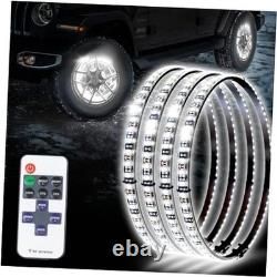 4PCS 14 Pure White Wheel Lights Adjustable 14 Inches Single Row Pure White