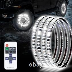 4PCS 14 Pure White Wheel Lights Adjustable 14 Inches Single Row Pure White