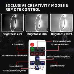 4PCS 14 Pure White Wheel Lights Adjustable 14 Inches Single Row Pure White