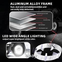 4PCS 14 Pure White Wheel Lights Adjustable 14 Inches Single Row Pure White