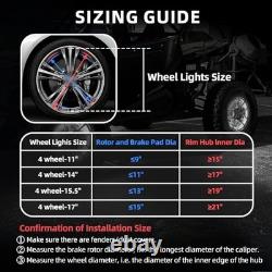 4PCS 14 Pure White Wheel Lights Adjustable 14 Inches Single Row Pure White