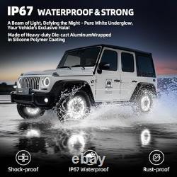 4PCS 14 Pure White Wheel Lights Adjustable 14 Inches Single Row Pure White