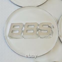 4pc 3D Silver White OEM BBS 70mm Center Caps 56.24.120 & 4pc Chrome Valve Caps