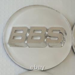 4pc 3D Silver White OEM BBS 70mm Center Caps 56.24.120 & 4pc Chrome Valve Caps