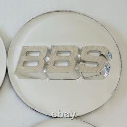 4pc 3D Silver White OEM BBS 70mm Center Caps 56.24.120 & 4pc Chrome Valve Caps