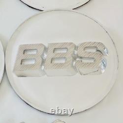 4pc 3D Silver White OEM BBS 70mm Center Caps 56.24.120 & 4pc Chrome Valve Caps
