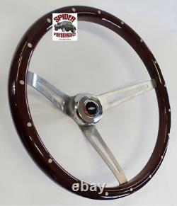 55-56 Bel Air 210 150 steering wheel Red White Blue Bowtie 15 MUSCLE MAHOGANY