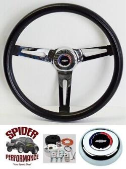 57-63 Chevrolet steering wheel RED WHITE BLUE BOWTIE 13 1/2 MUSCLE CAR CHROME