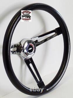 57-63 Chevrolet steering wheel RED WHITE BLUE BOWTIE 13 1/2 MUSCLE CAR CHROME