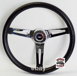 57-63 Chevrolet steering wheel RED WHITE BLUE BOWTIE 13 1/2 MUSCLE CAR CHROME