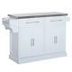57 in Kitchen Trolley Island Rolling on Wheel Utility Storage Cabinet Cart White
