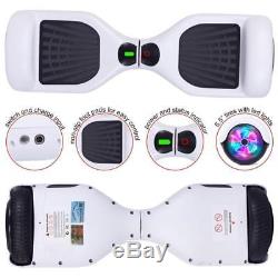 6.5'' Hoverboard Two LED Flash Wheels Self Balance Electric Scooter Chrome White