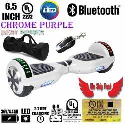 6.5 inch Hoverboard with LED FLASHING WHEELS Chrome Color Scooter UL Listed