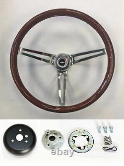 60 69 C10 C20 C30 Steering Wheel Wood 15 High Gloss Red White Blue cap