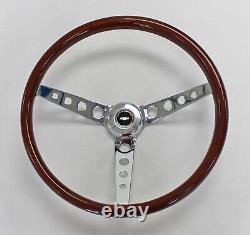 60 69 C10 C20 C30 Steering Wheel Wood 15 High Gloss Red White Blue cap