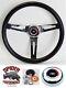 69-89 Chevrolet steering wheel RED WHITE BLUE BOWTIE 13 1/2 MUSCLE CAR CHROME
