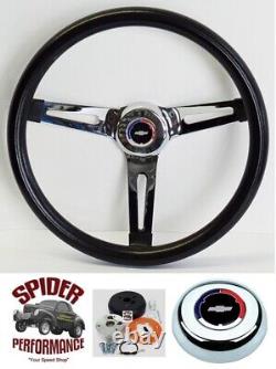 69-89 Chevrolet steering wheel RED WHITE BLUE BOWTIE 13 1/2 MUSCLE CAR CHROME