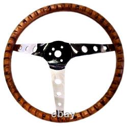 69-89 Chevrolet steering wheel Red White Blue BOWTIE 13 1/2 CLASSIC WALNUT WOOD