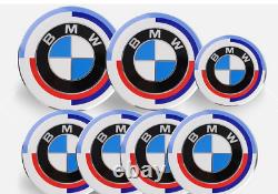 7pcs SET Front Hood Badge for BMW bonnet trunk wheels emblem 50th anniversary