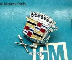 80 96 Cadillac Trunk Lock Cover Crest Emblem Flip LID Ornament Flipper Gm Trim