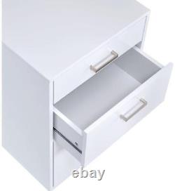 Acme Coleen File Cabinet in White High Gloss and Chrome Finish 92454