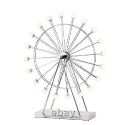 Adesso Coney Large Chrome LED Ferris Wheel Table Lamp Chrome