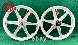 Altaline 20 Bicycle Gt Style Mag Wheels 6 Spoke White For Any Bmx Bike